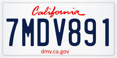 CA license plate 7MDV891