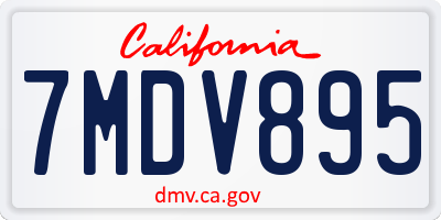 CA license plate 7MDV895