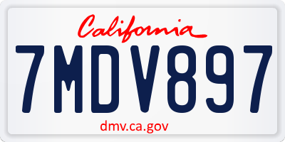 CA license plate 7MDV897