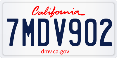 CA license plate 7MDV902