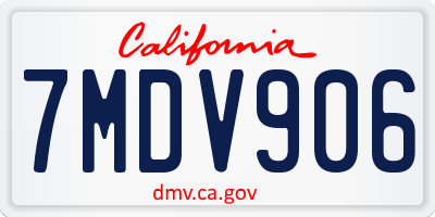 CA license plate 7MDV906