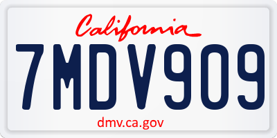 CA license plate 7MDV909