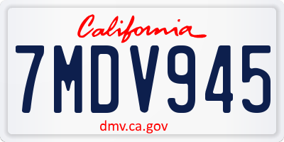 CA license plate 7MDV945