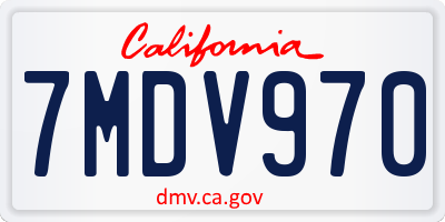 CA license plate 7MDV970