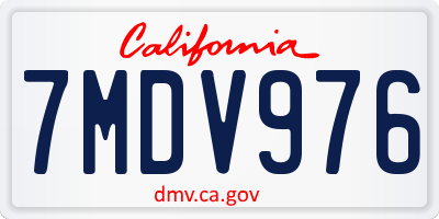 CA license plate 7MDV976