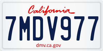 CA license plate 7MDV977
