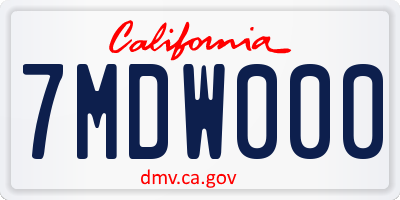 CA license plate 7MDW000