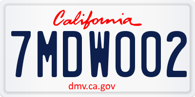 CA license plate 7MDW002