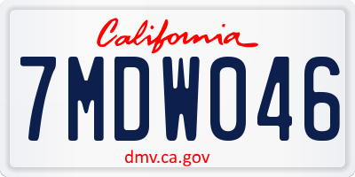 CA license plate 7MDW046