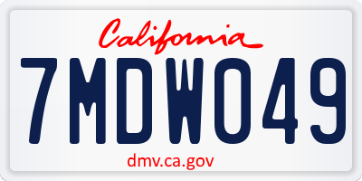 CA license plate 7MDW049