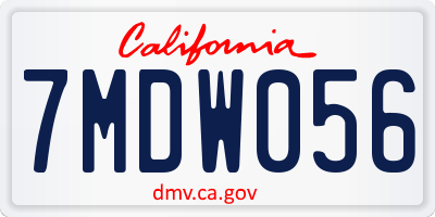 CA license plate 7MDW056