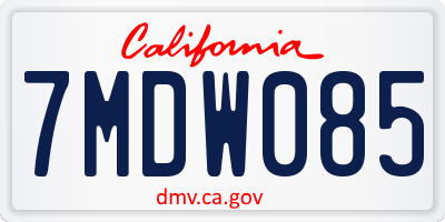 CA license plate 7MDW085