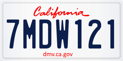 CA license plate 7MDW121