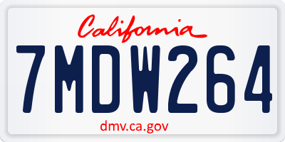 CA license plate 7MDW264