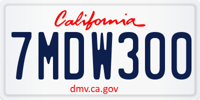 CA license plate 7MDW300