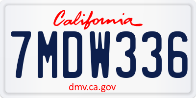 CA license plate 7MDW336