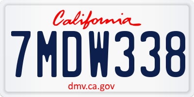 CA license plate 7MDW338