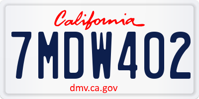 CA license plate 7MDW402