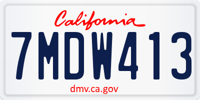 CA license plate 7MDW413
