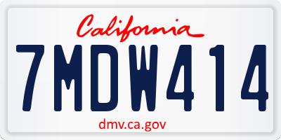 CA license plate 7MDW414