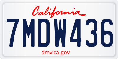 CA license plate 7MDW436