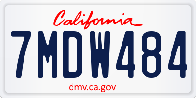 CA license plate 7MDW484