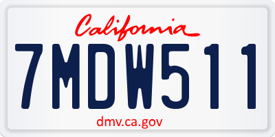 CA license plate 7MDW511
