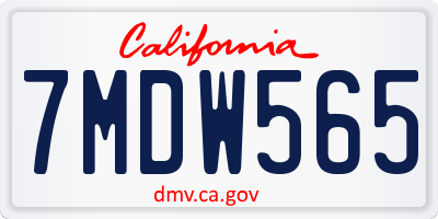 CA license plate 7MDW565