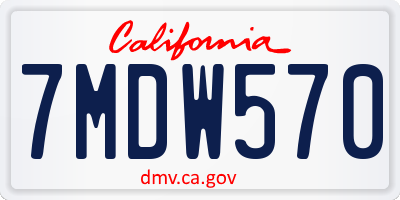 CA license plate 7MDW570