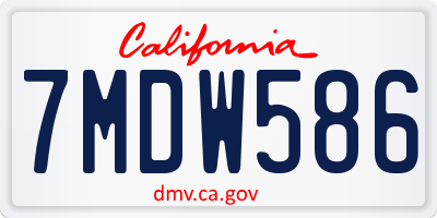 CA license plate 7MDW586