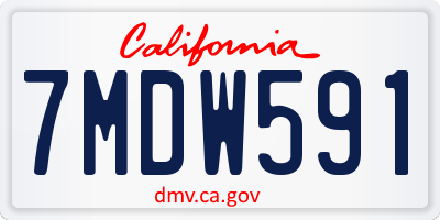 CA license plate 7MDW591