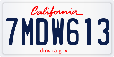 CA license plate 7MDW613
