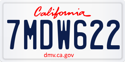 CA license plate 7MDW622