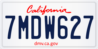 CA license plate 7MDW627