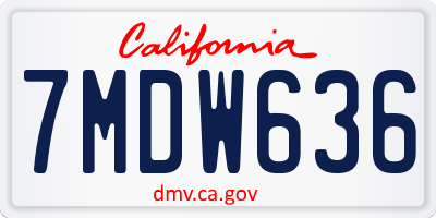 CA license plate 7MDW636