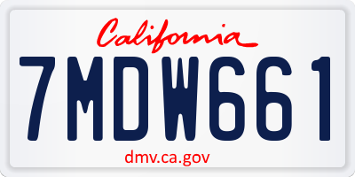 CA license plate 7MDW661