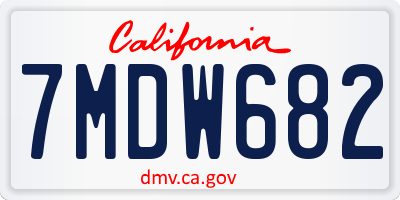 CA license plate 7MDW682