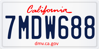 CA license plate 7MDW688
