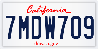 CA license plate 7MDW709