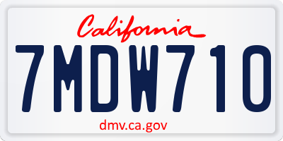 CA license plate 7MDW710
