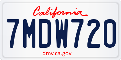 CA license plate 7MDW720