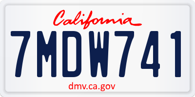 CA license plate 7MDW741
