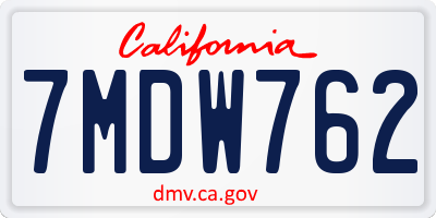 CA license plate 7MDW762