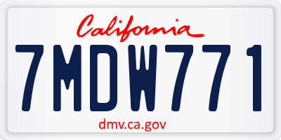 CA license plate 7MDW771