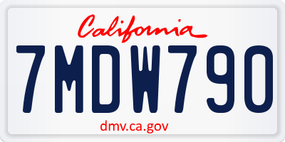 CA license plate 7MDW790