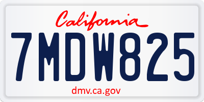 CA license plate 7MDW825