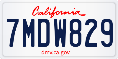 CA license plate 7MDW829