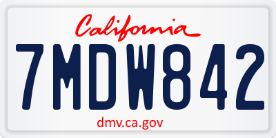 CA license plate 7MDW842