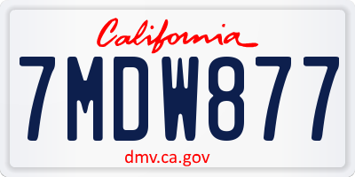 CA license plate 7MDW877