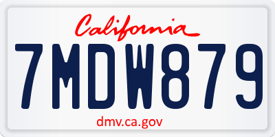 CA license plate 7MDW879